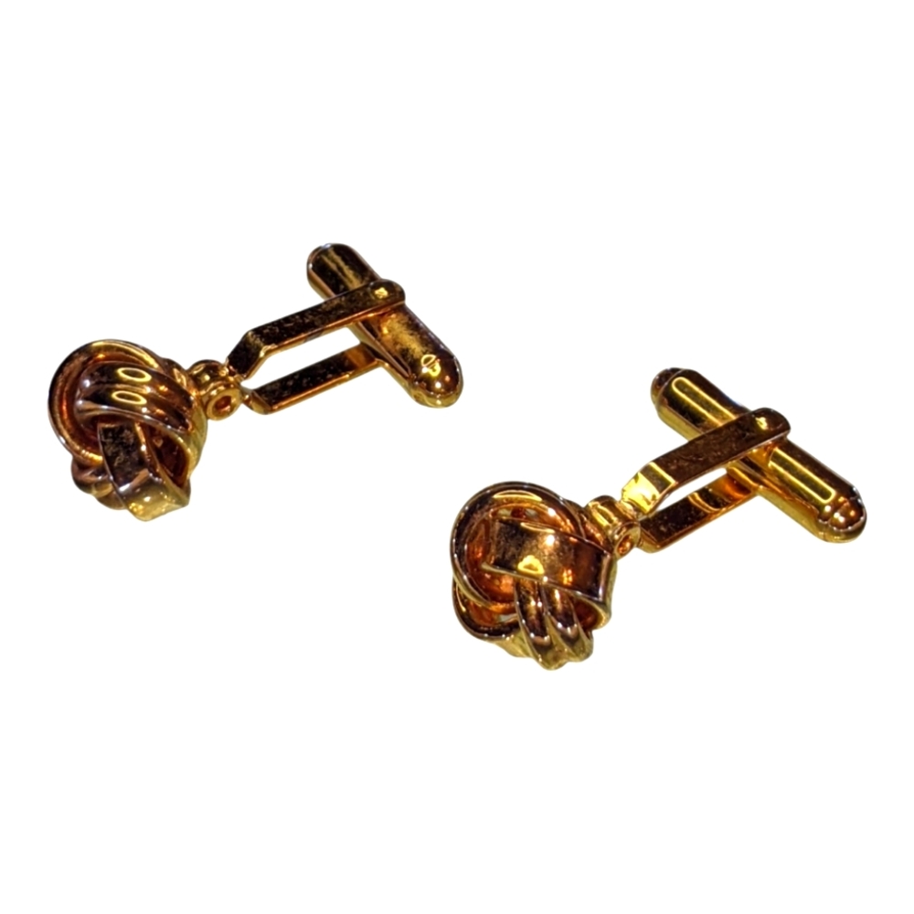 Christian Dior Shirt Studs Middle Century Vintage CUFFLINKS Jewelry Golden Tone
